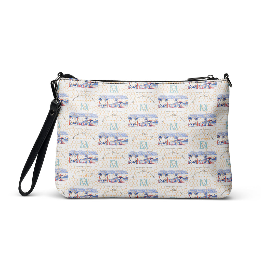 Daemon Luxury Honeybee Intel (Forecast) crossbody bag with all-over black print, featuring a sleek and stylish design.