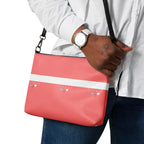 Daemon Luxury SACHI BANS white label crossbody bag with all-over black print, featuring a sleek, compact design.