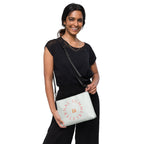 Black all-over-print crossbody bag by Daemon Luxury for DARKROAD (For Eternity), featuring a sleek, stylish design and adjustable strap.