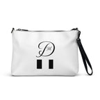 Black all-over-print crossbody bag from Daemon Luxury's Metronome Paris More Love collection featuring a front view.