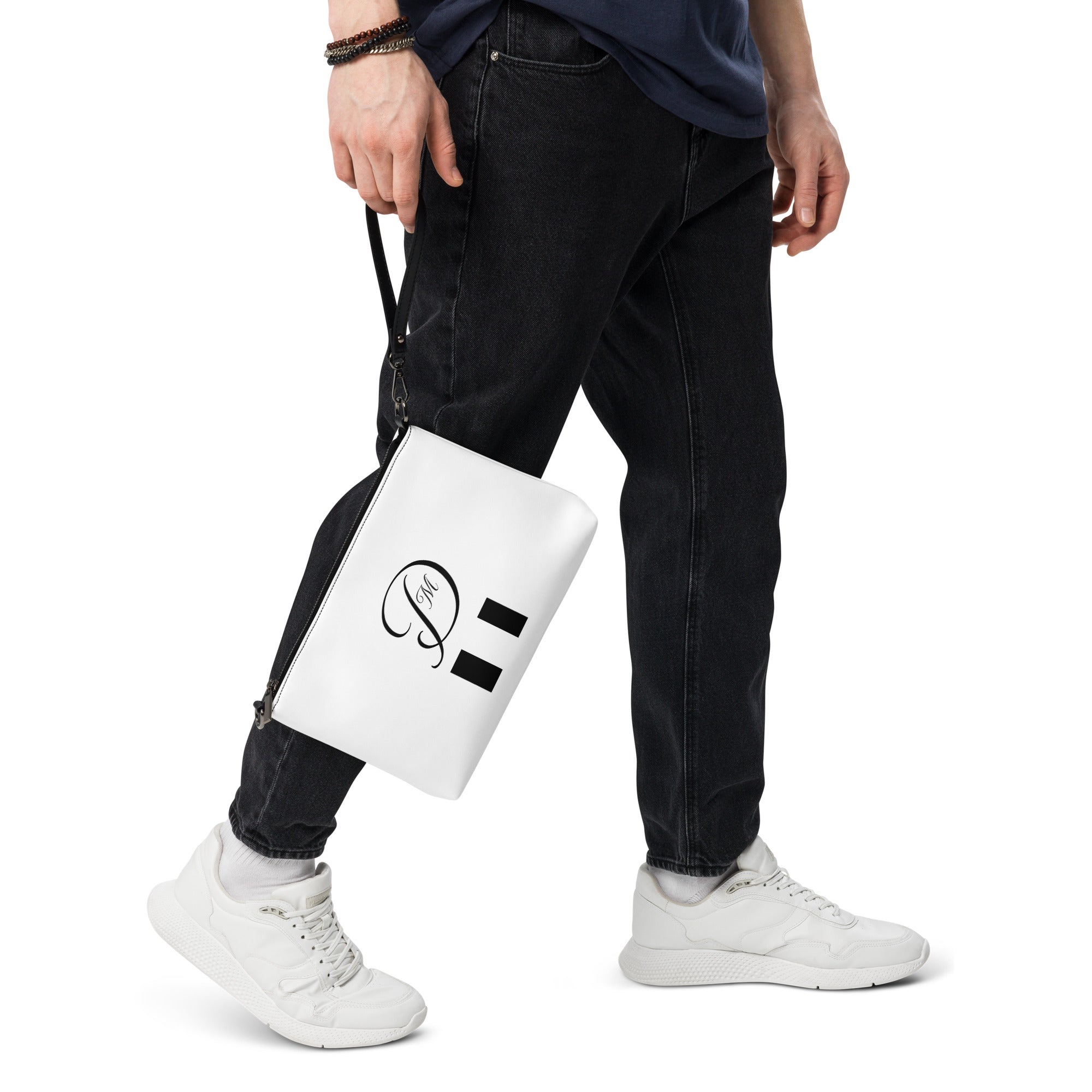 Daemon Luxury Metronome Paris Borsetta crossbody bag with all-over black print and front design.
