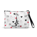Daemon Luxury Metronome Paris Borsetta crossbody bag with all-over print, black color, front view showcasing stylish design.