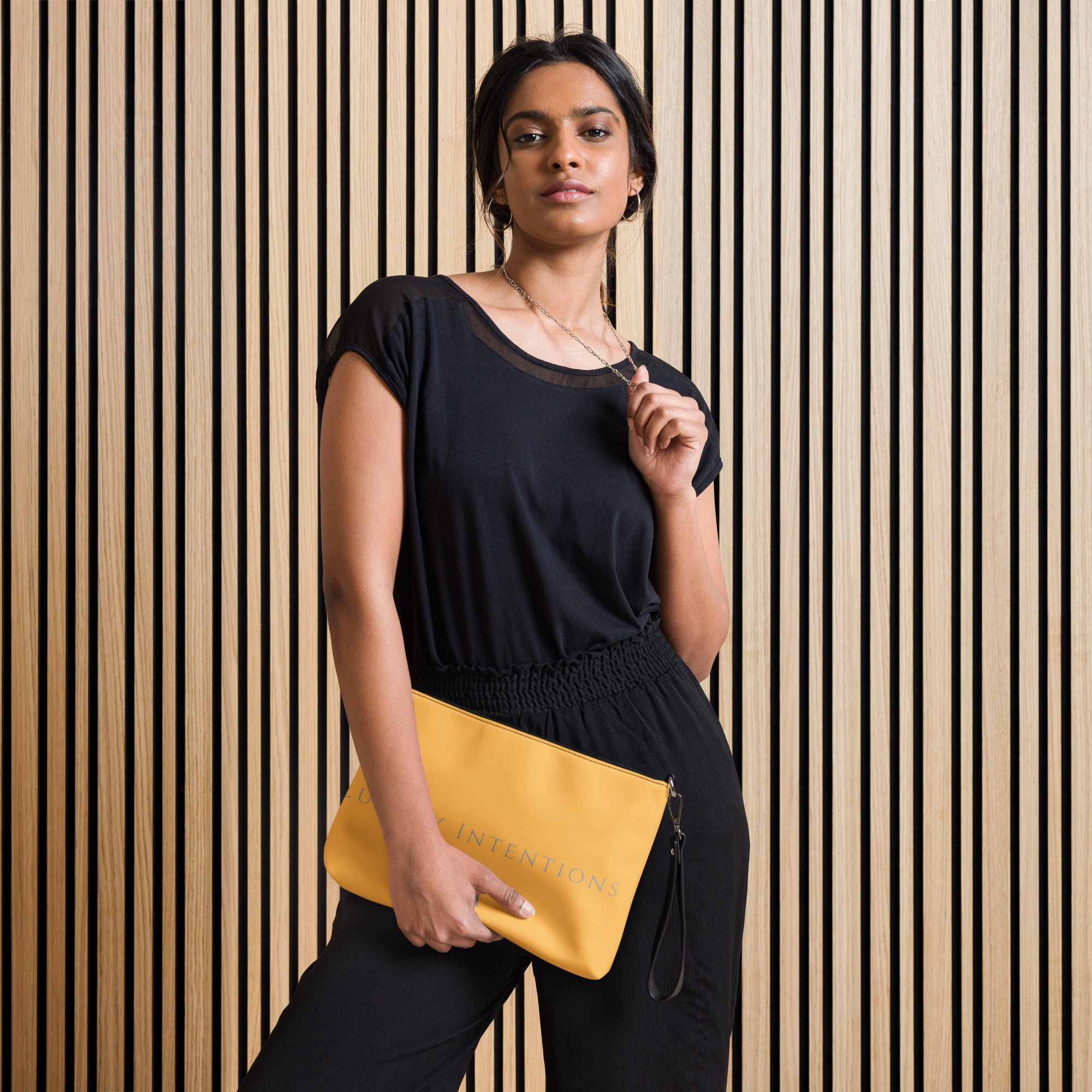 Daemon Luxury Stargaze Minno crossbody bag with all-over black print and celestial star and firefly design.