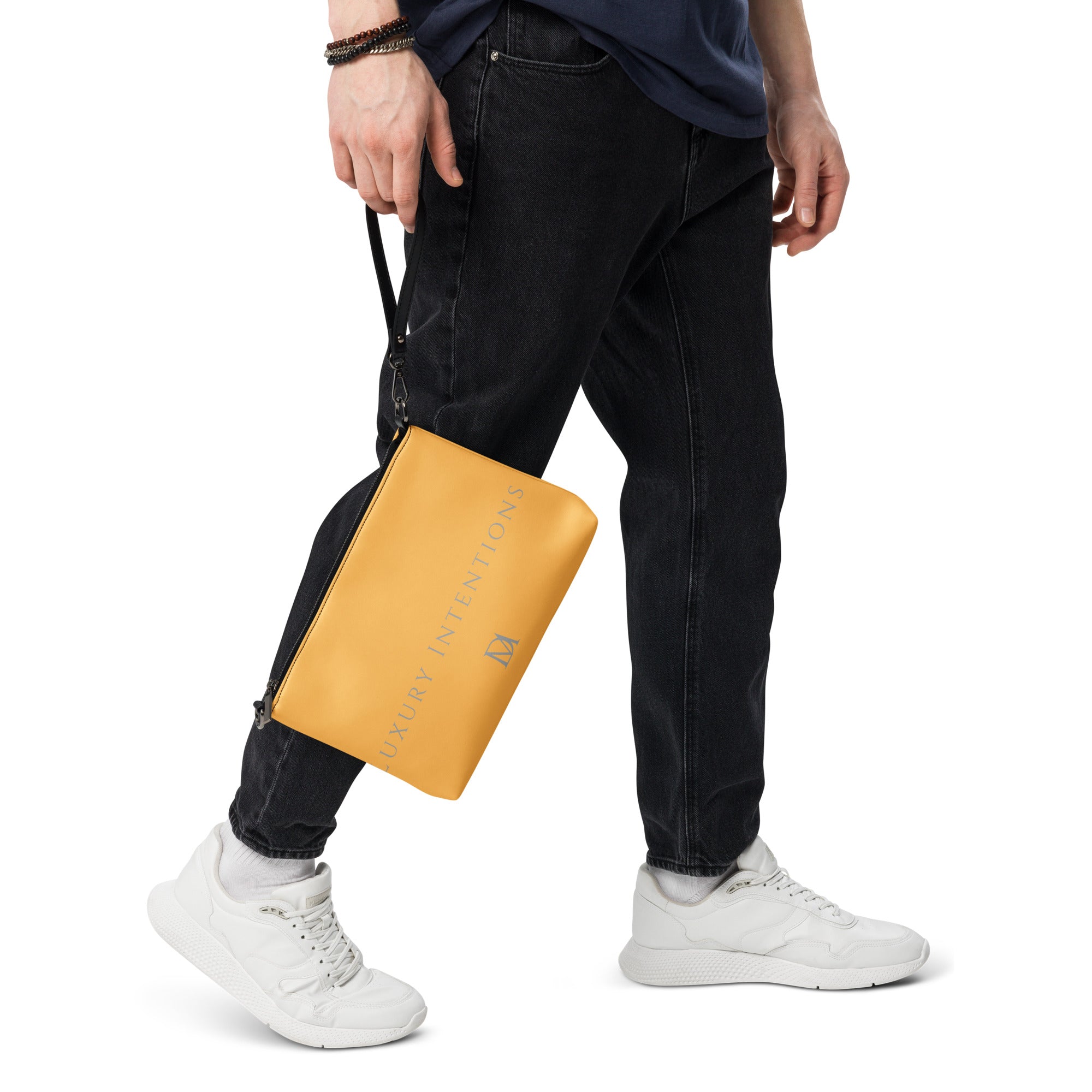 Daemon Luxury Stargaze Minno crossbody bag with all-over black print featuring luminous fireflies design.