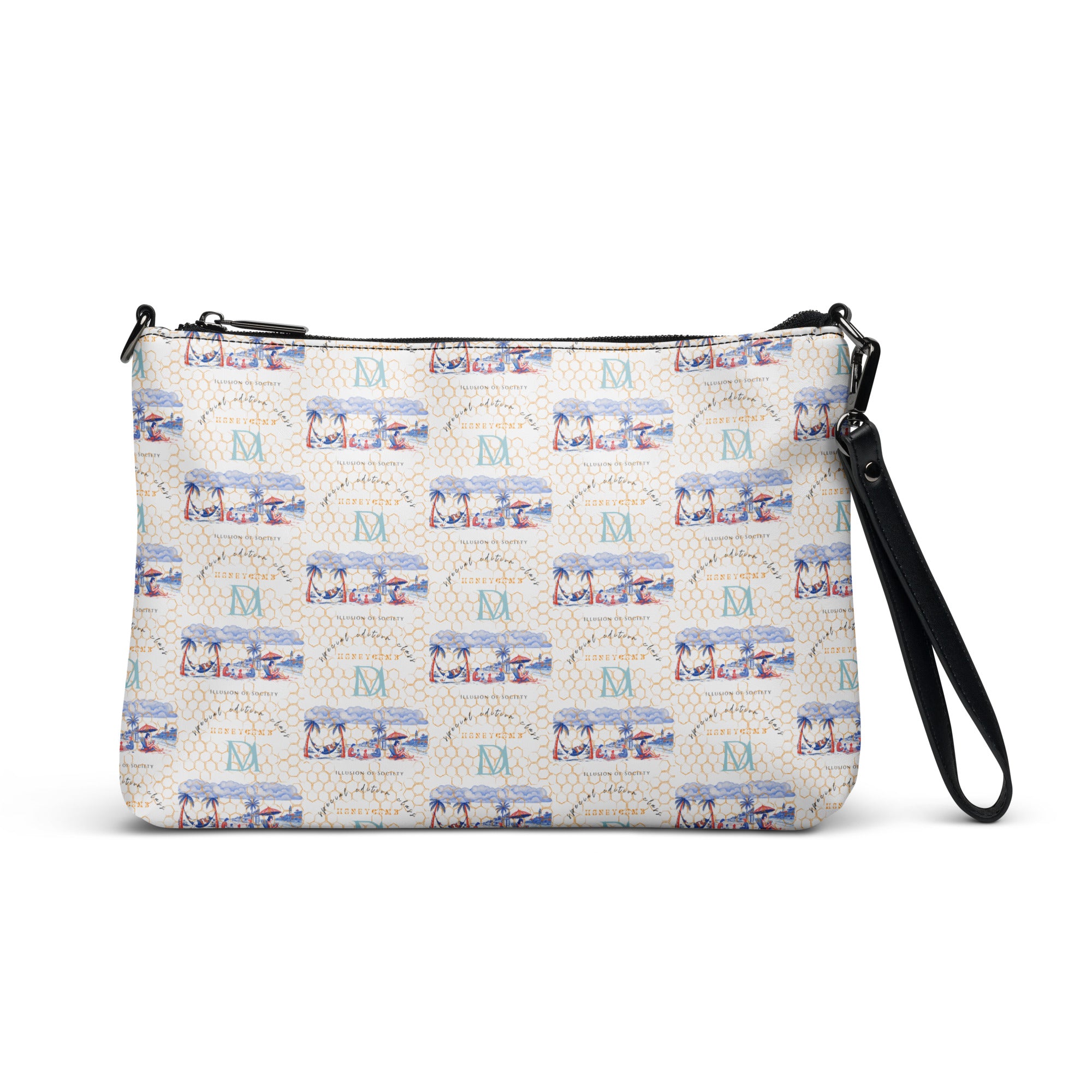 Daemon Luxury Honeybee Intel (Forecast) crossbody bag with all-over black print, featuring a stylish and functional design.