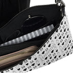 Black Daemon Luxury Dim Diamonds Artica Blizzard borsone crossbody bag with all-over print and detailed design.