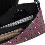 Daemon Luxury Carnival Bay Picasso Mirrors Borsetta crossbody bag with all-over black print, detailed view of the stylish design.
