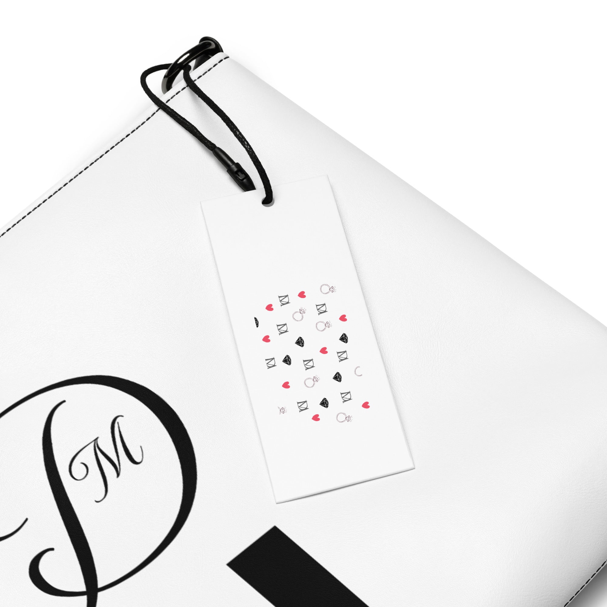 Daemon Luxury Metronome Paris More Love crossbody bag featuring all-over black print and stylish design.