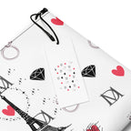 Daemon Luxury Metronome Paris Borsetta crossbody bag featuring black all-over print and product details.