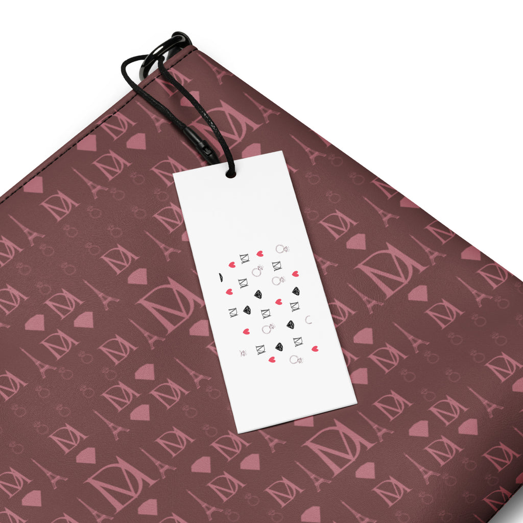 Black Dim Horizon crossbody bag by Daemon Luxury with all-over abstract print and sleek design.