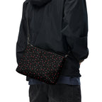 Daemon Luxury Speckled Diamonds Borsetta crossbody bag with all-over white print and stylish design.