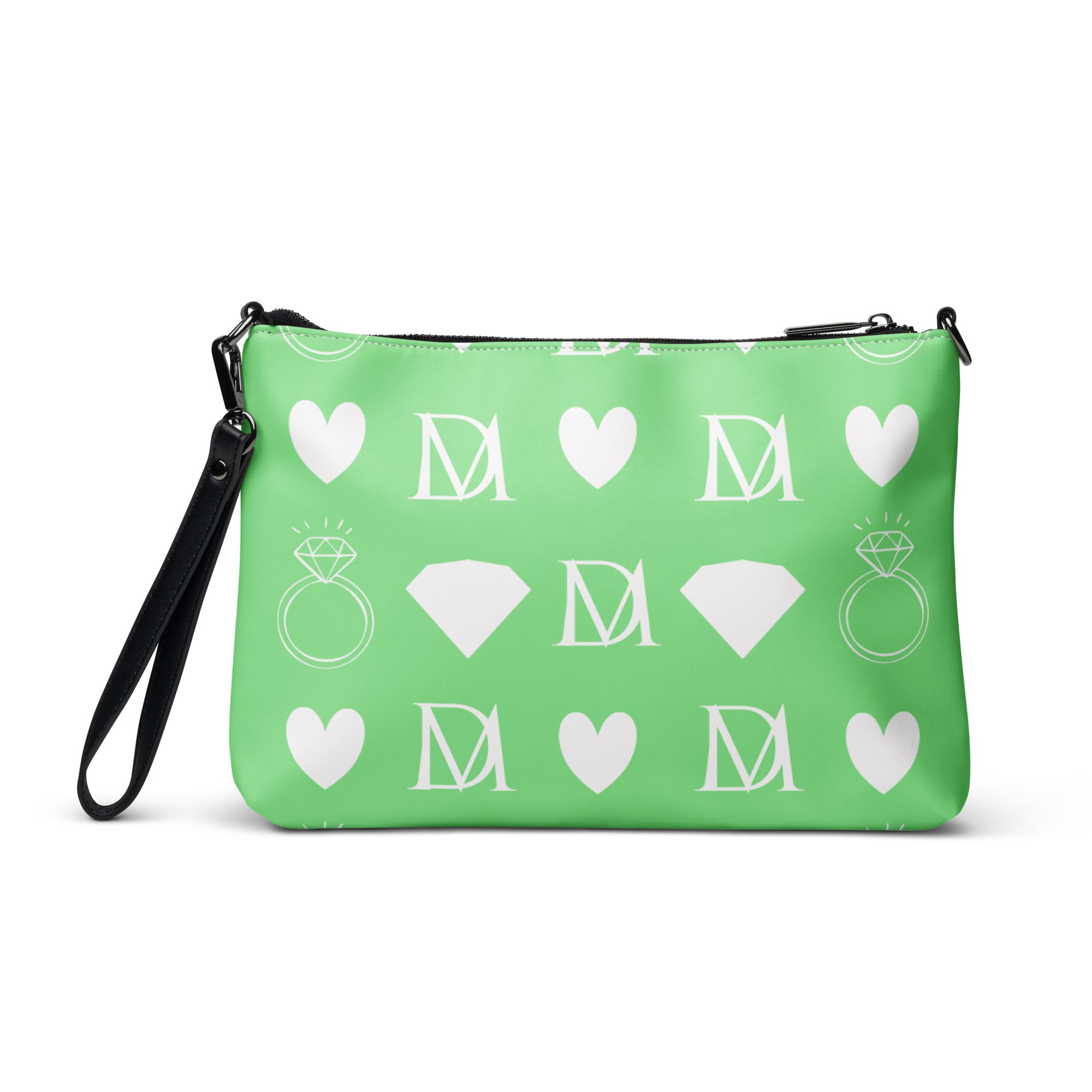 White Borsetta crossbody bag with all-over frosted diamond pattern from Daemon's BELLY REDS Garden collection.
