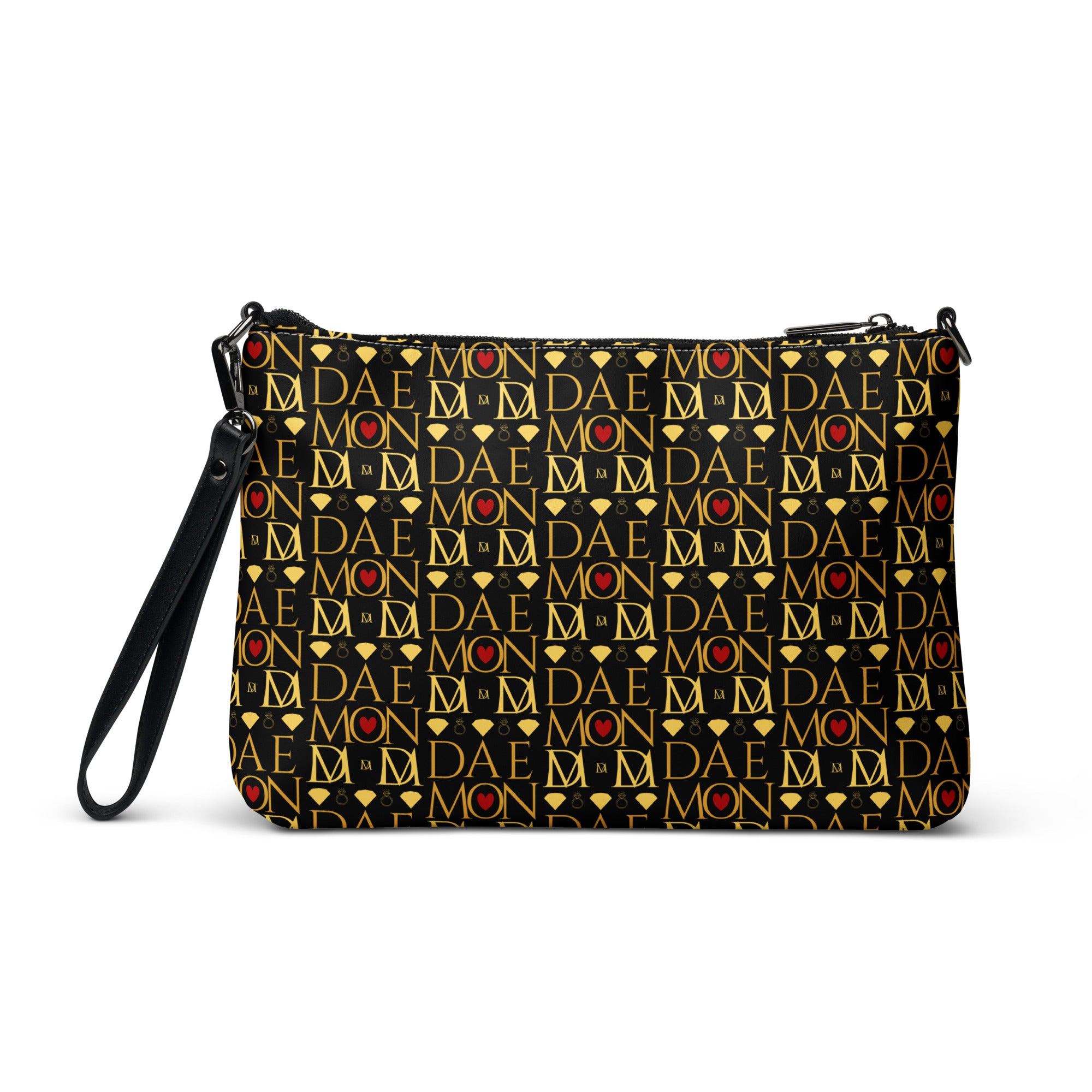 White Sun Glow California crossbody bag by Daemon Luxury with all-over print design.