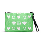 Daemon Frosted Diamonds BELLY REDS Garden crossbody bag with all-over white print and diamond pattern design.