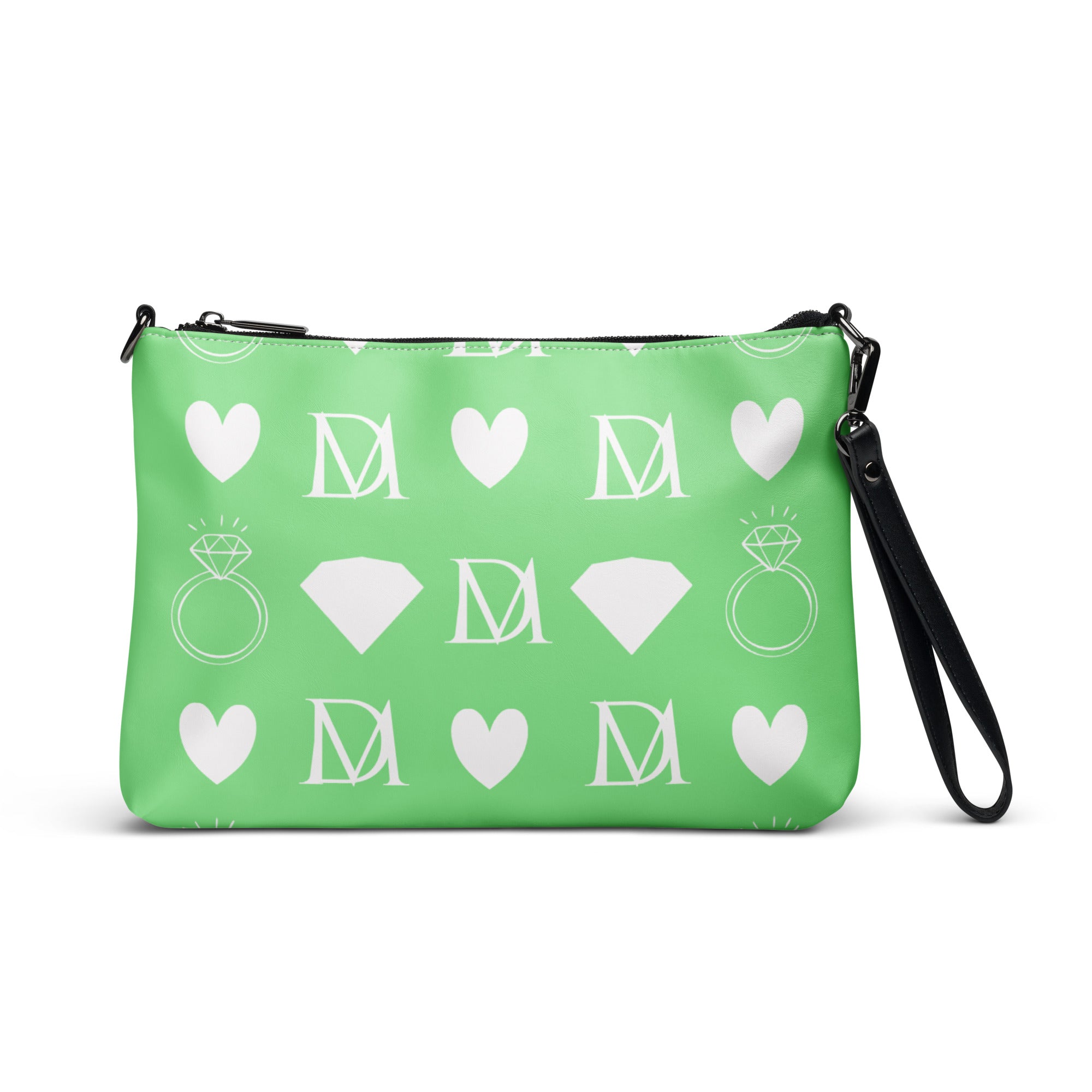 Daemon Frosted Diamonds BELLY REDS Garden crossbody bag with all-over white print and diamond pattern design.