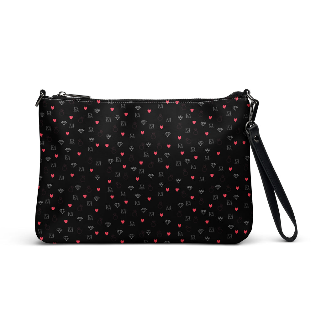 Daemon Luxury Speckled Diamonds Borsetta crossbody bag with all-over white print and diamond pattern design.
