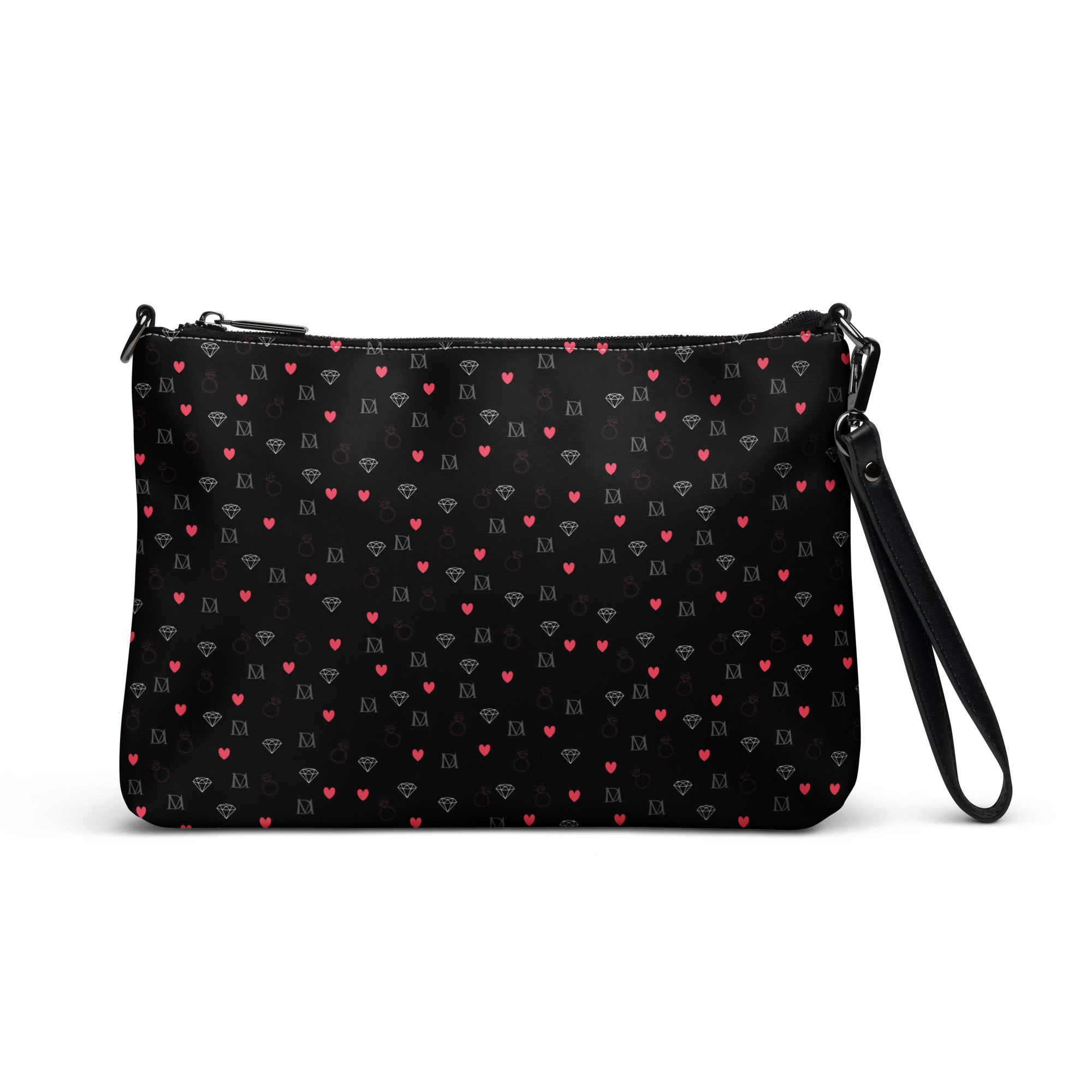Daemon Luxury Speckled Diamonds Borsetta crossbody bag with all-over white print and diamond pattern design.