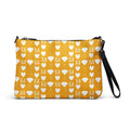 White Borsetta crossbody bag with Frosted Diamonds all-over print by Daemon Luxury, featuring a sleek, stylish design.