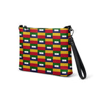 Daemon Luxury Borsetta Laid Ruby Stones white all-over-print crossbody bag, front view with adjustable strap