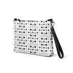 Daemon Luxury Dim Diamonds Artica Blizzard crossbody bag with all-over white print, featuring a stylish and compact design.