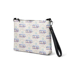 Daemon Luxury Honeybee Intel Forecast crossbody bag with all-over white print, featuring detailed bee and floral design.