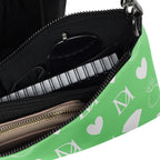 Daemon Frosted Diamonds BELLY REDS Garden crossbody bag with all-over white print and adjustable strap, stylish and functional accessory.