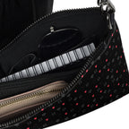 White Borsetta crossbody bag with speckled diamond pattern from Daemon Luxury, showcasing all-over print and stylish design.