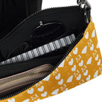 Daemon Luxury Frosted Diamonds crossbody bag with all-over white print, featuring Tarmin Honeybees design and stylish, compact shape.
