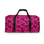Heartfelt STF Little Magenta Borsone duffle bag by Daemon Luxury with all-over print on white background.