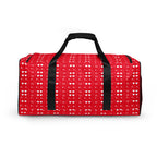 White Daemon Luxury Frosted Diamonds Venus duffle bag with all-over print, showcasing a stylish and spacious travel accessory.