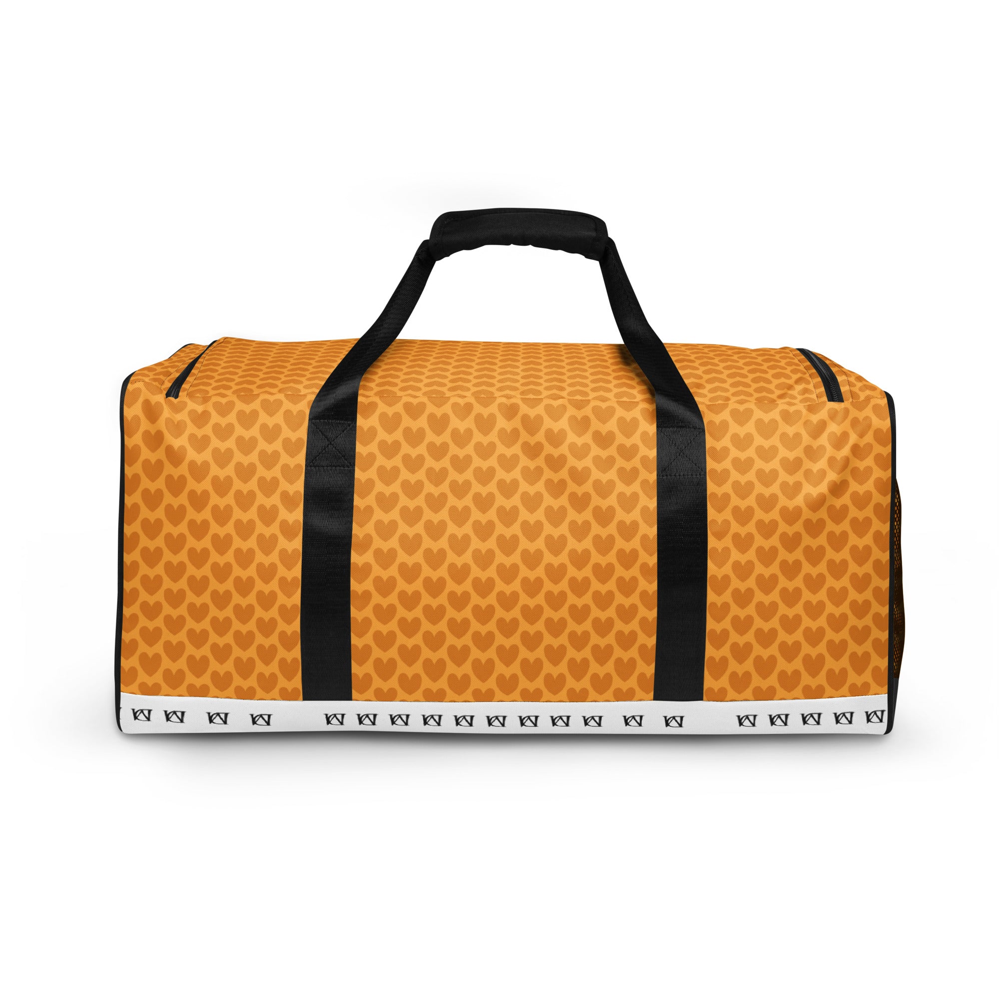 Heartfelt Artica Blizzard Lucciole Falo duffle bag by Daemon Luxury with all-over white print and sturdy design.
