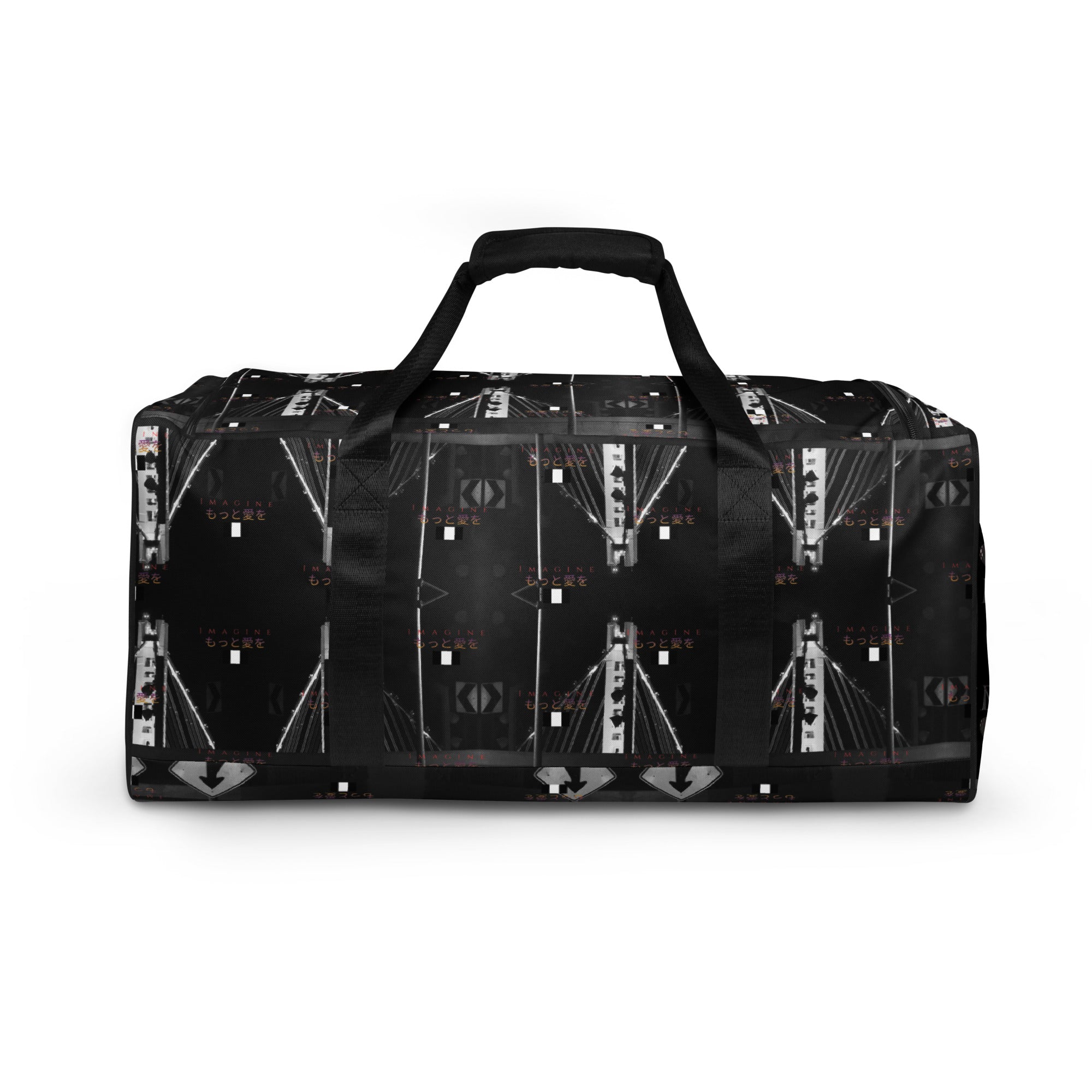 Southgate Treasured Borsone by Daemon Luxury, white all-over-print duffle bag with spacious design and sturdy handles.