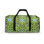 Daemon Luxury Belly Red’s Garden (Rebirth) Borsone duffle bag with all-over white print and vibrant floral design.