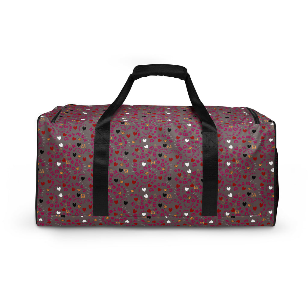 Daemon Luxury Carnival Bay Picasso Mirrors Borsone duffle bag with all-over white print, designed for stylish travel and storage.