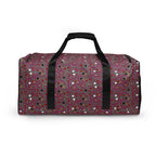 Daemon Luxury Carnival Bay Picasso Mirrors Borsone duffle bag with all-over white print, designed for stylish travel and storage.