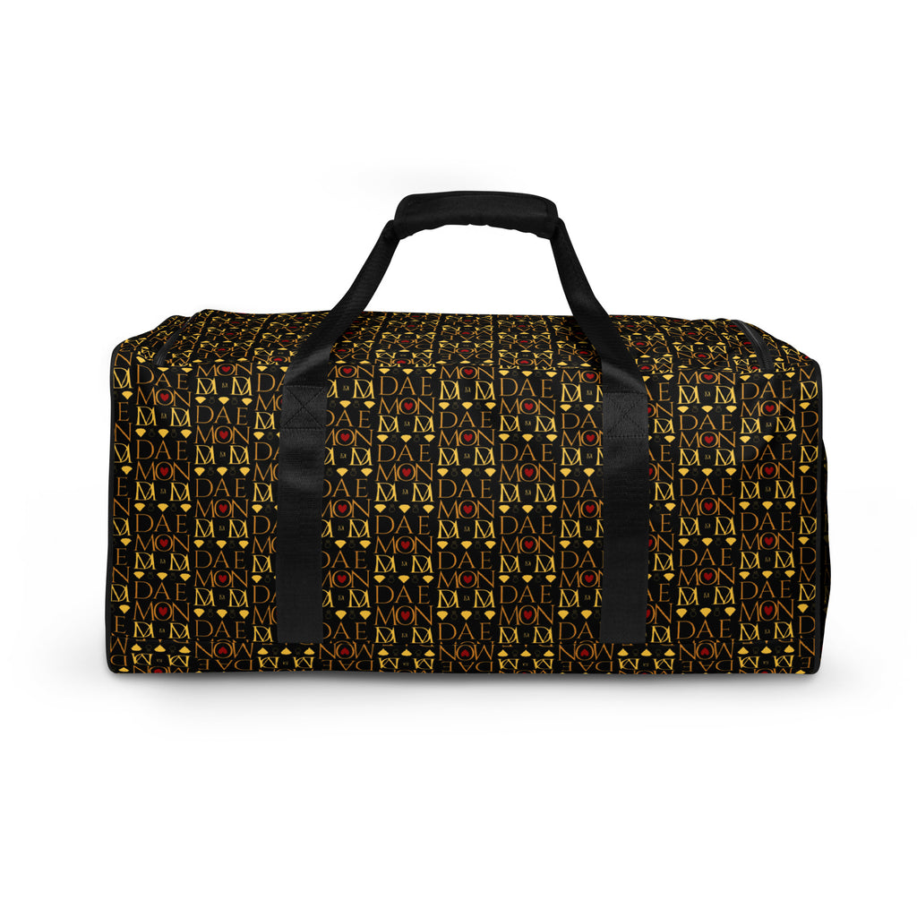 Sun Glow California Borsone duffle bag by Daemon Luxury with all-over print on white background.