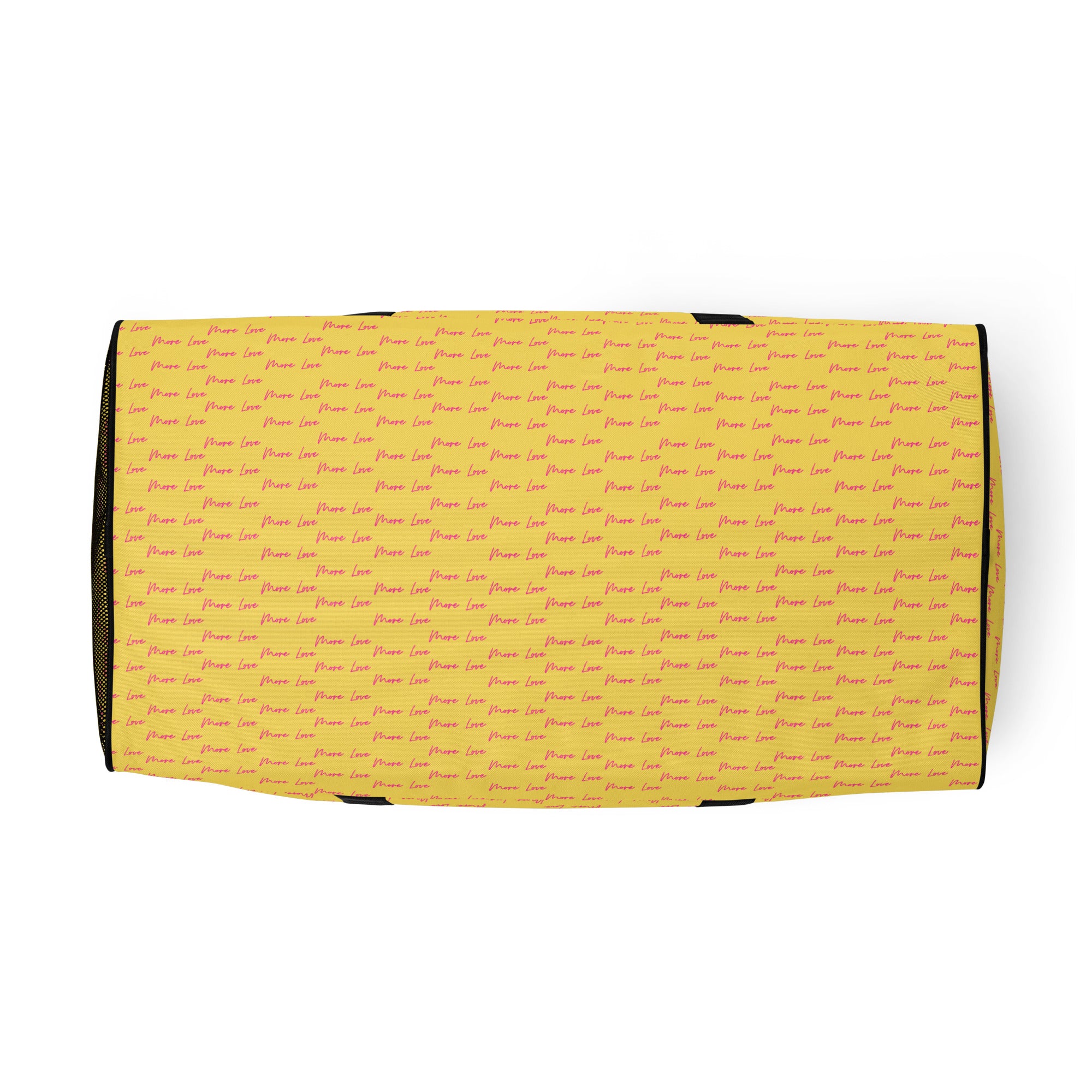 Daemon Luxury Pacifica Solar Butter all-over-print duffle bag with white bottom, featuring vibrant, sun-inspired design.