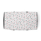Speckled Diamonds Artica Blizzard Borsone duffle bag by Daemon Luxury with all-over white and black speckled pattern.