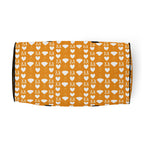 Daemon Luxury Frosted Diamonds Tarmin Honeybees all-over print duffle bag with white bottom, showcasing vibrant geometric pattern.