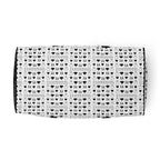 Daemon Luxury Dim Diamonds Artica Nero Borsone duffle bag with all-over black and white diamond pattern and white base.