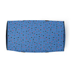 Daemon Luxury Speckled Diamonds Minno Harbor all-over print duffle bag with white bottom, showcasing stylish design and spacious interior.