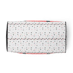 Daemon Luxury SACHI BANS Artica Blizzard duffle bag with all-over print and white bottom for versatile travel and storage.