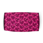 Heartfelt STF Little Magenta Borsone duffle bag with all-over print and white bottom by Daemon Luxury.