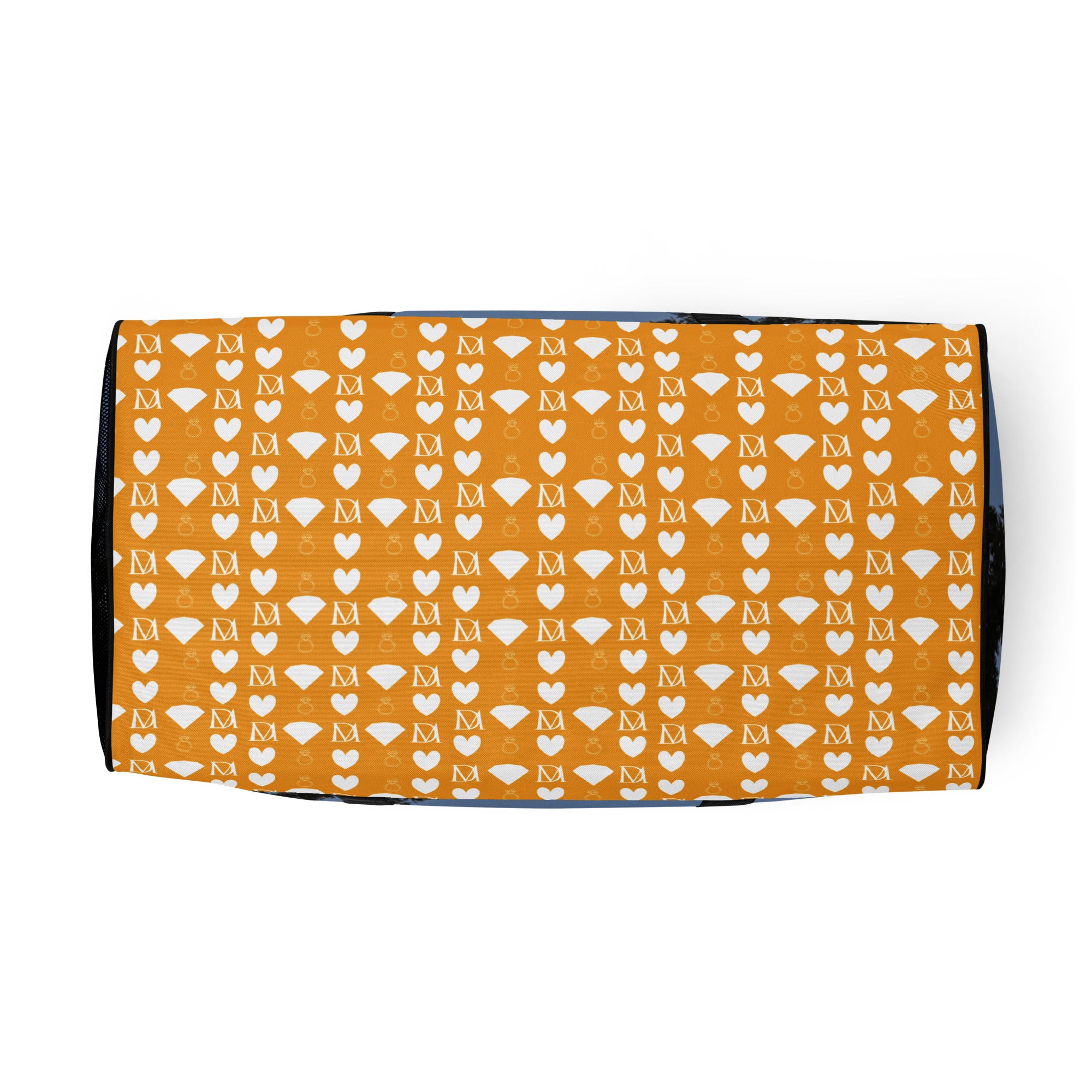Daemon Luxury Crescent City Tarmin Honeybees borsone duffle bag with all-over print and white bottom, stylish and spacious for travel.