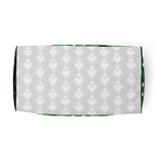 Daemon Luxury Belly Red’s Garden Borsone duffle bag with all-over floral print and white bottom, designed for stylish travel and storage.