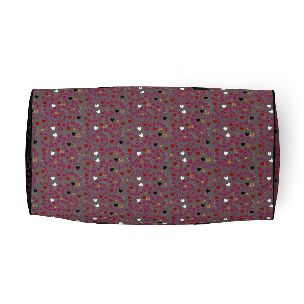 Daemon Luxury Carnival Bay Picasso Mirrors all-over-print duffle bag with white bottom, stylish travel accessory.