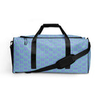 Daemon Luxury Pacifica Illusion oceanic hologram duffle bag with all-over print on white fabric, featuring a spacious design and sturdy handles.
