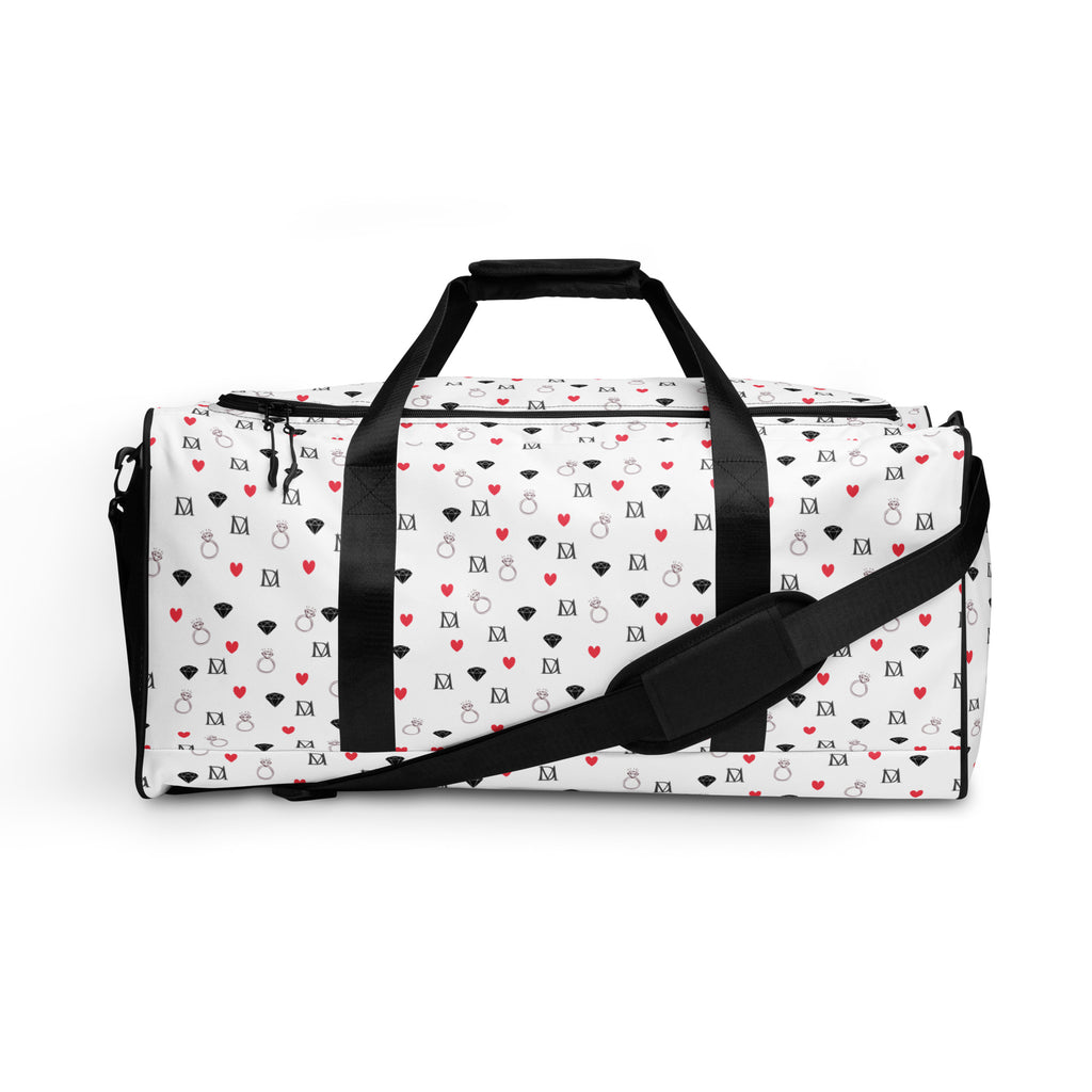 Daemon Luxury Speckled Diamonds Artica Blizzard Borsone duffle bag with all-over white and black speckled diamond pattern.