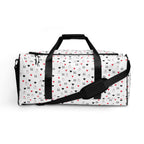 Daemon Luxury Speckled Diamonds Artica Blizzard Borsone duffle bag with all-over white and black speckled diamond pattern.