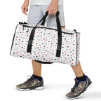Daemon Luxury Speckled Diamonds Artica Blizzard duffle bag with all-over white print and stylish design.